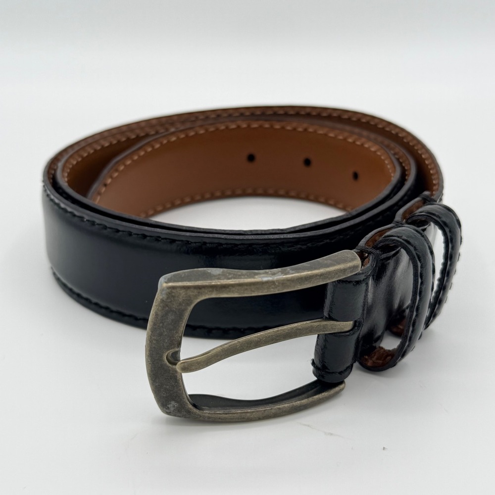 Joseph Abboud Leather Belt 36 Black Brown Italy 1.75" Wide Mens Classic‎